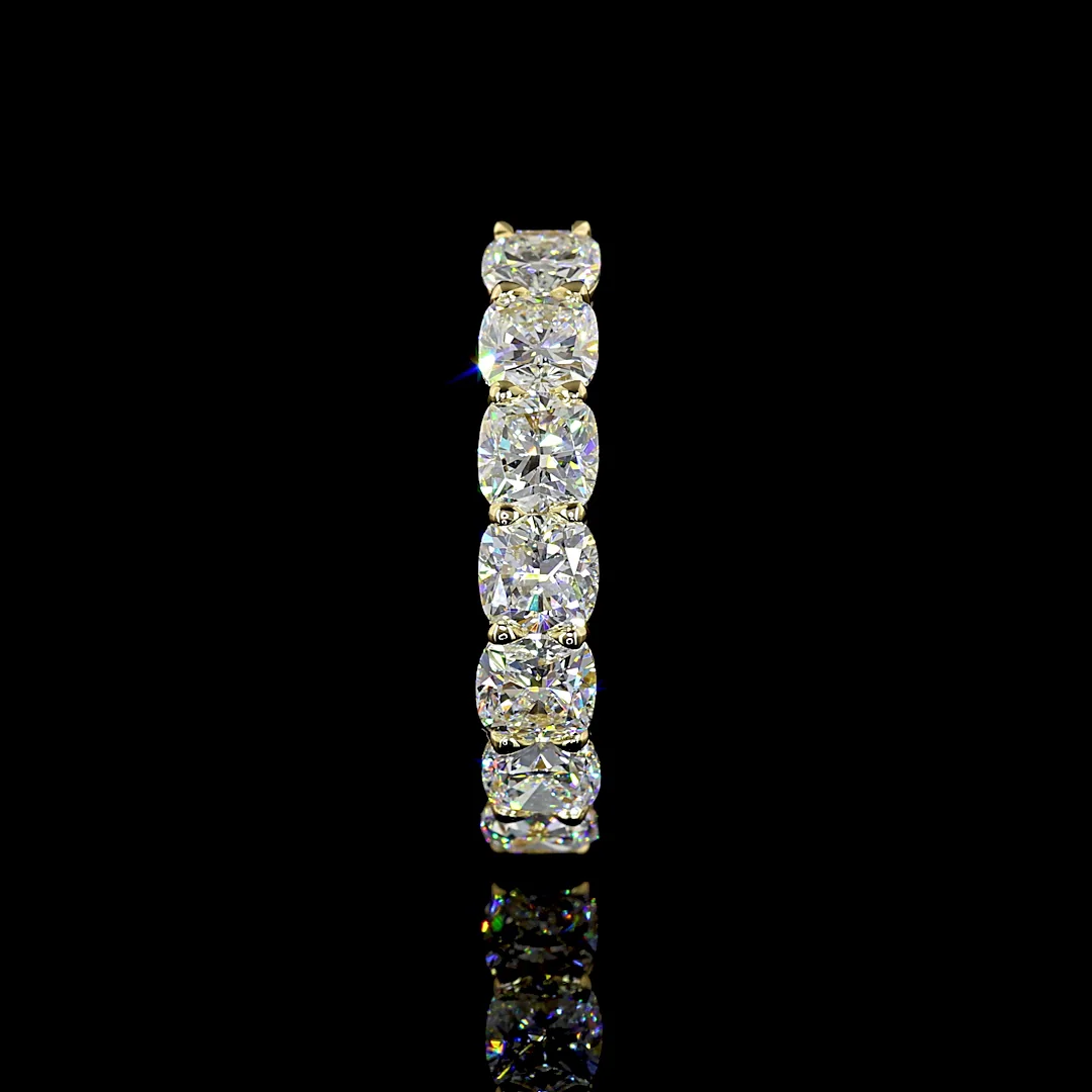 2.03 Cts 14k Yellow Gold Square Cushion Brilliant Shape 7 Stones Eternity Band - Image 2