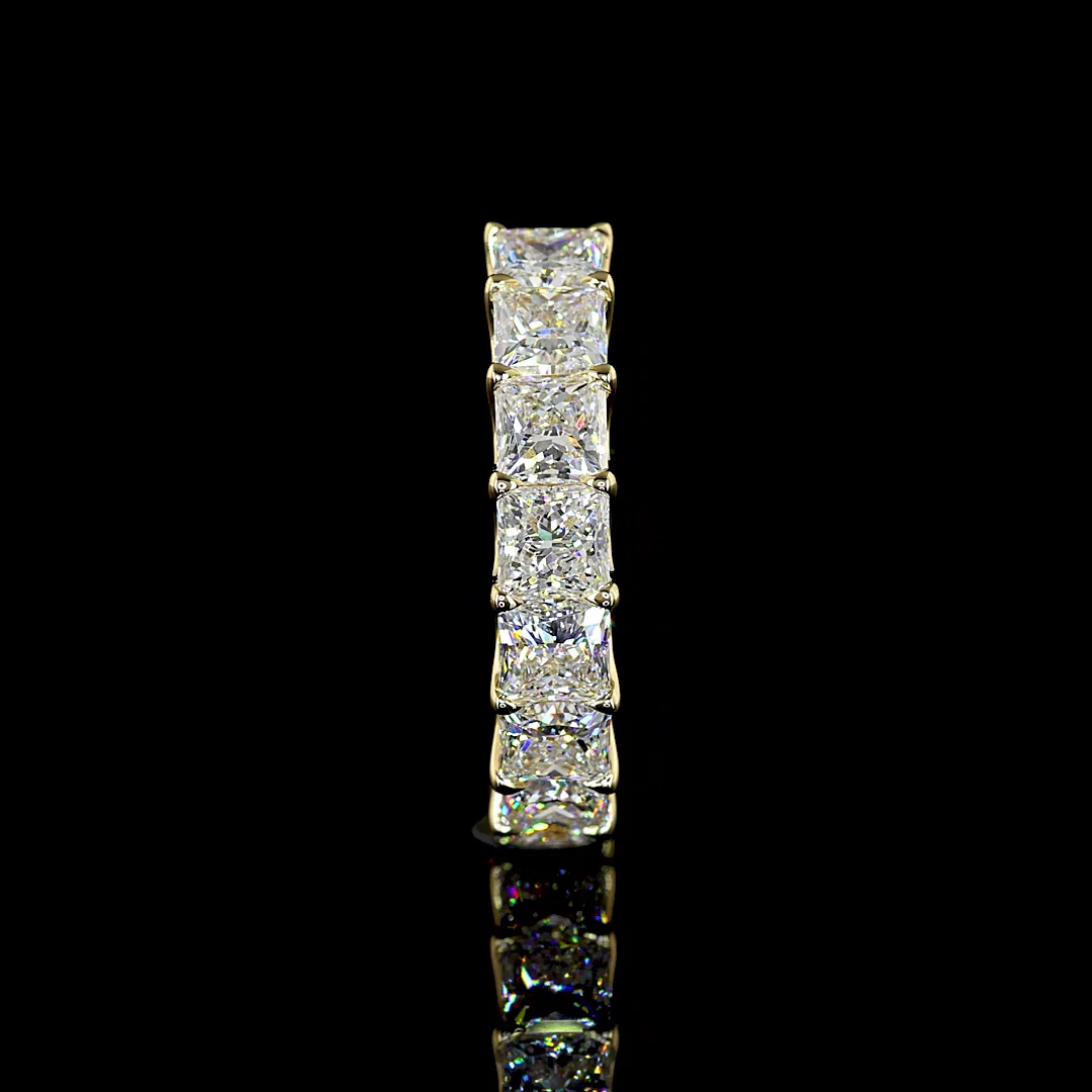 3.09 Cts 14k Yellow Gold Princess Shape Half Eternity Eternity Band - Image 2
