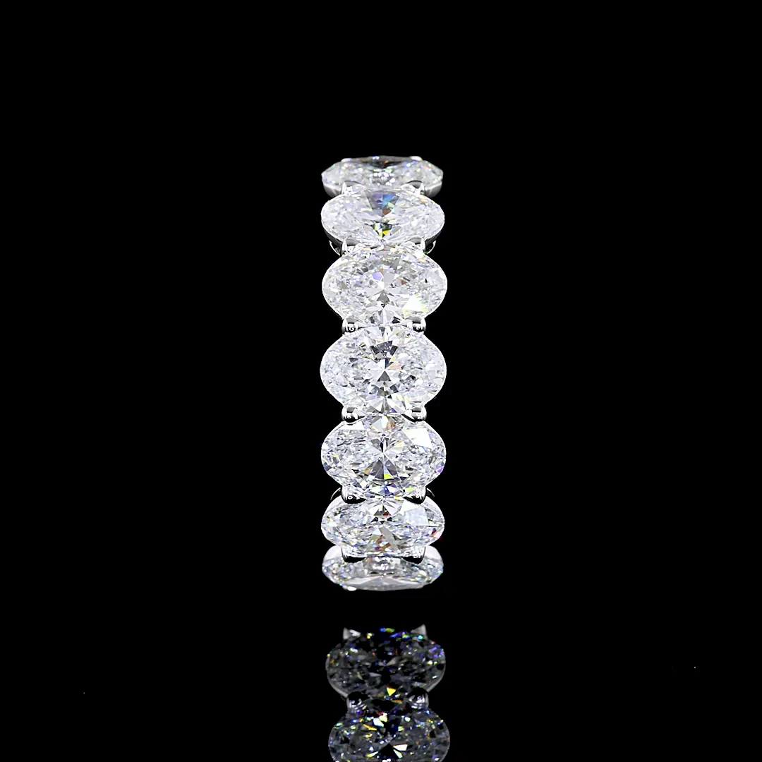 3.01 Cts 14k White Gold Oval Shape 7 Stones Eternity Band - Image 2