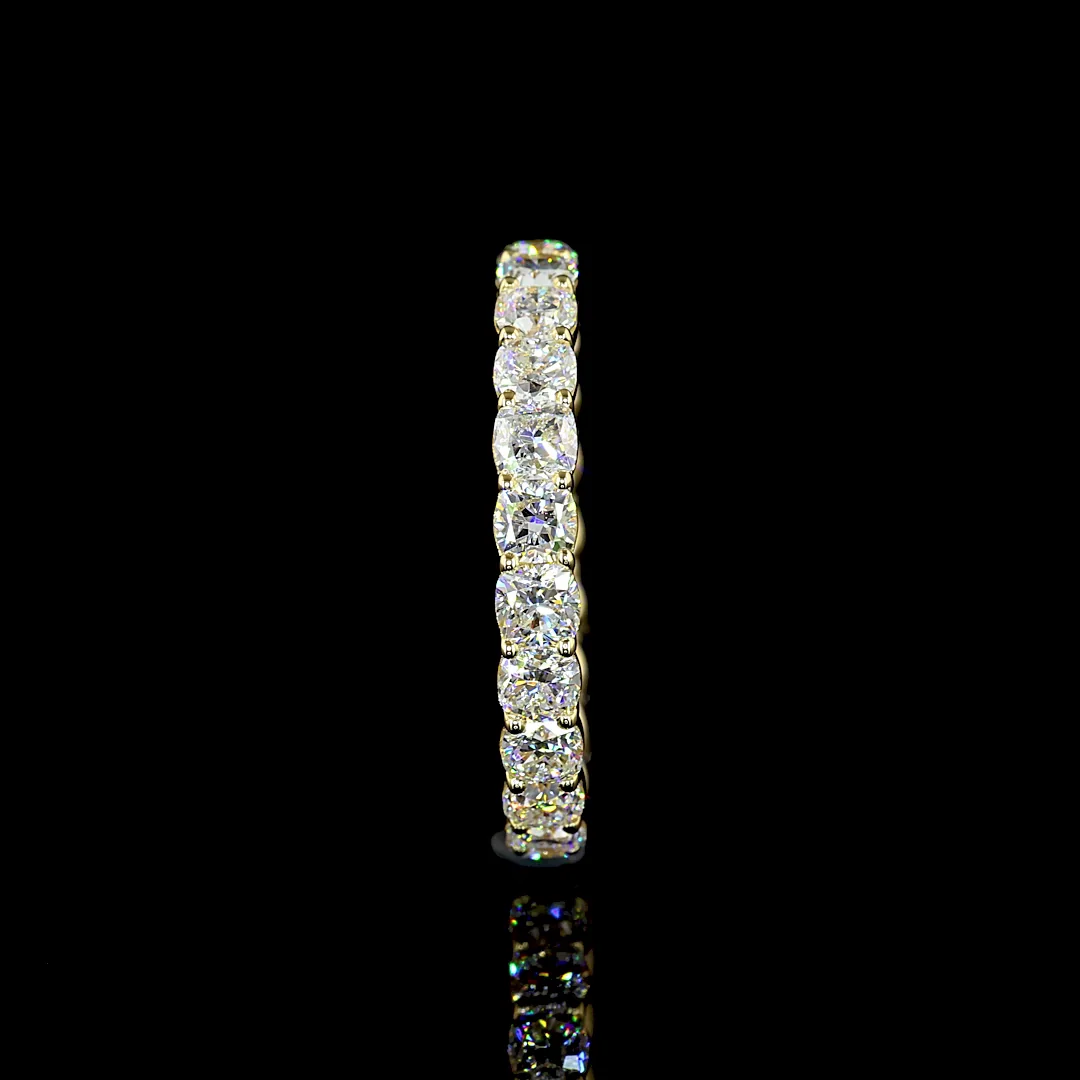 2.21 Cts 14k Yellow Gold Square Cushion Brilliant Shape Eternity Band Eternity Band - Image 4