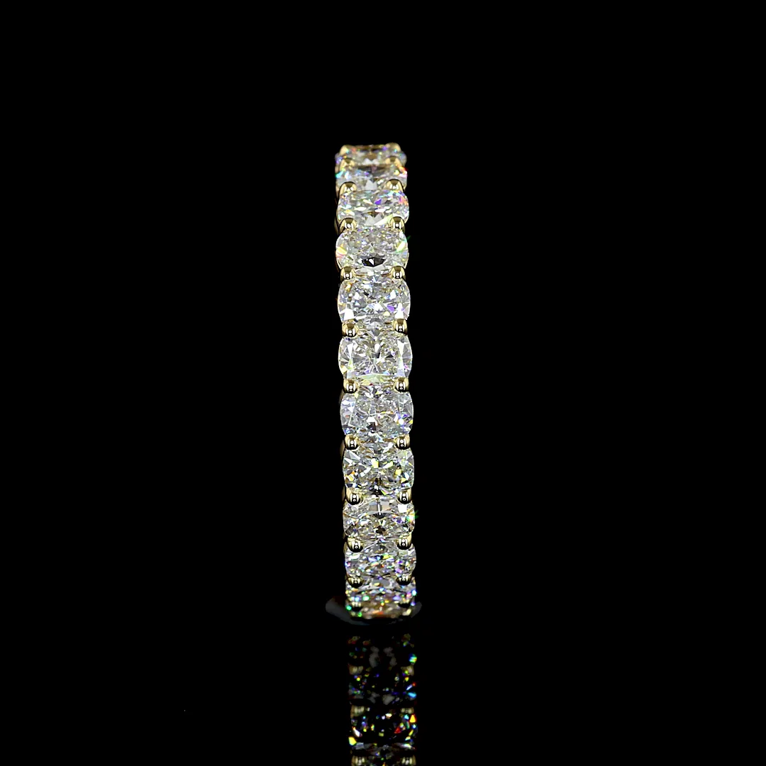 2.27 Cts 14k Yellow Gold Cushion Brilliant Shape Eternity Band Eternity Band - Image 2