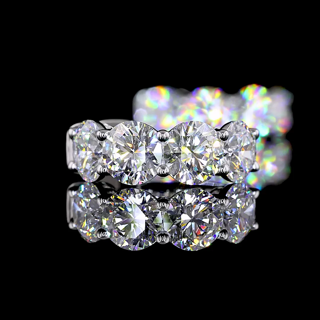 3.99 Cts 14k White Gold Round Shape Huggies Earring - Image 4