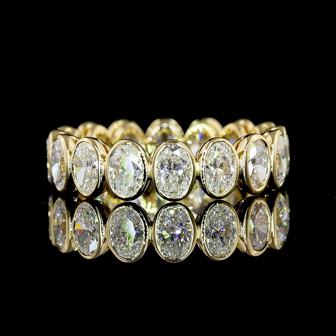 3.03 Cts 14k Yellow Gold Oval Shape Eternity Band Eternity Band - Video
