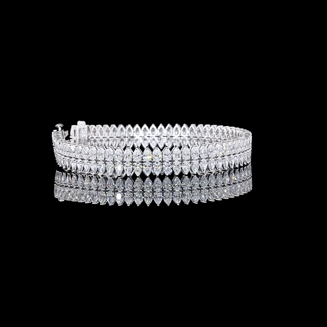 13.96 Cts 14k White Gold Pear Shape Special Bracelet - Video