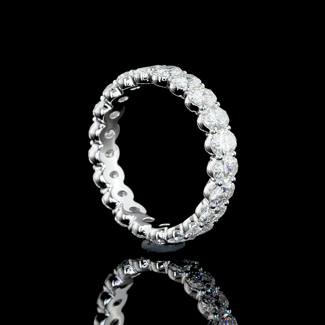 2.9 Cts 14k White Gold Oval Shape Eternity Band Eternity Band - Image 2