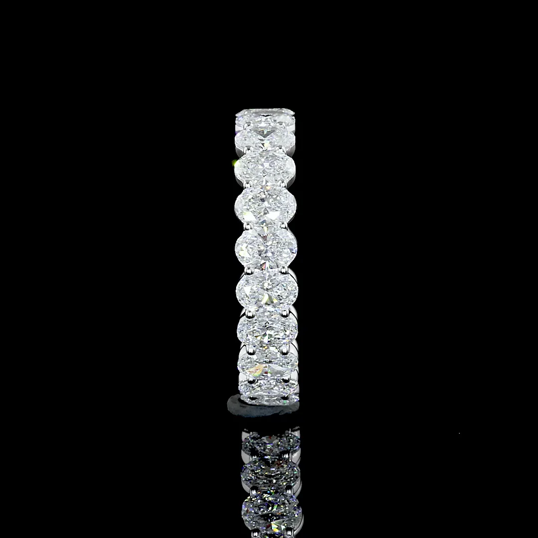 2.9 Cts 14k White Gold Oval Shape Eternity Band Eternity Band - Image 4