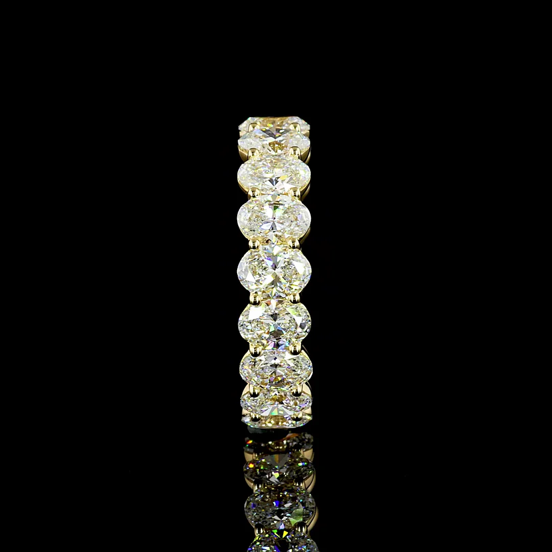 3.78 Cts 14k Yellow Gold Oval Shape Eternity Band Eternity Band - Image 2