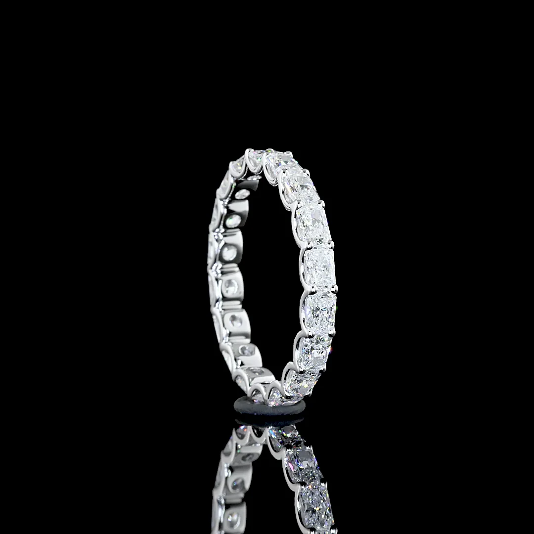 2.01 Cts 14k White Gold Radiant Shape 3/4 Band Eternity Band - Image 4