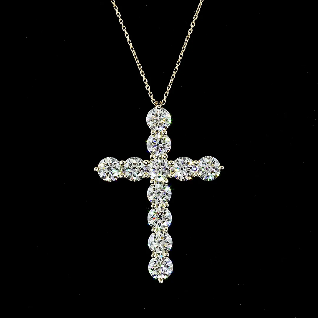 5.35 Cts 14k Yellow Gold Round Shape Symbol Pendant - Image 2