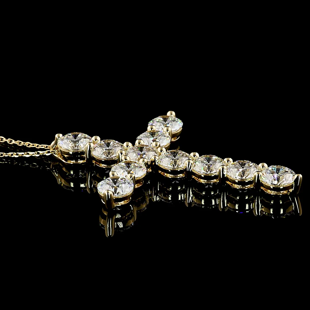 5.35 Cts 14k Yellow Gold Round Shape Symbol Pendant - Image 3