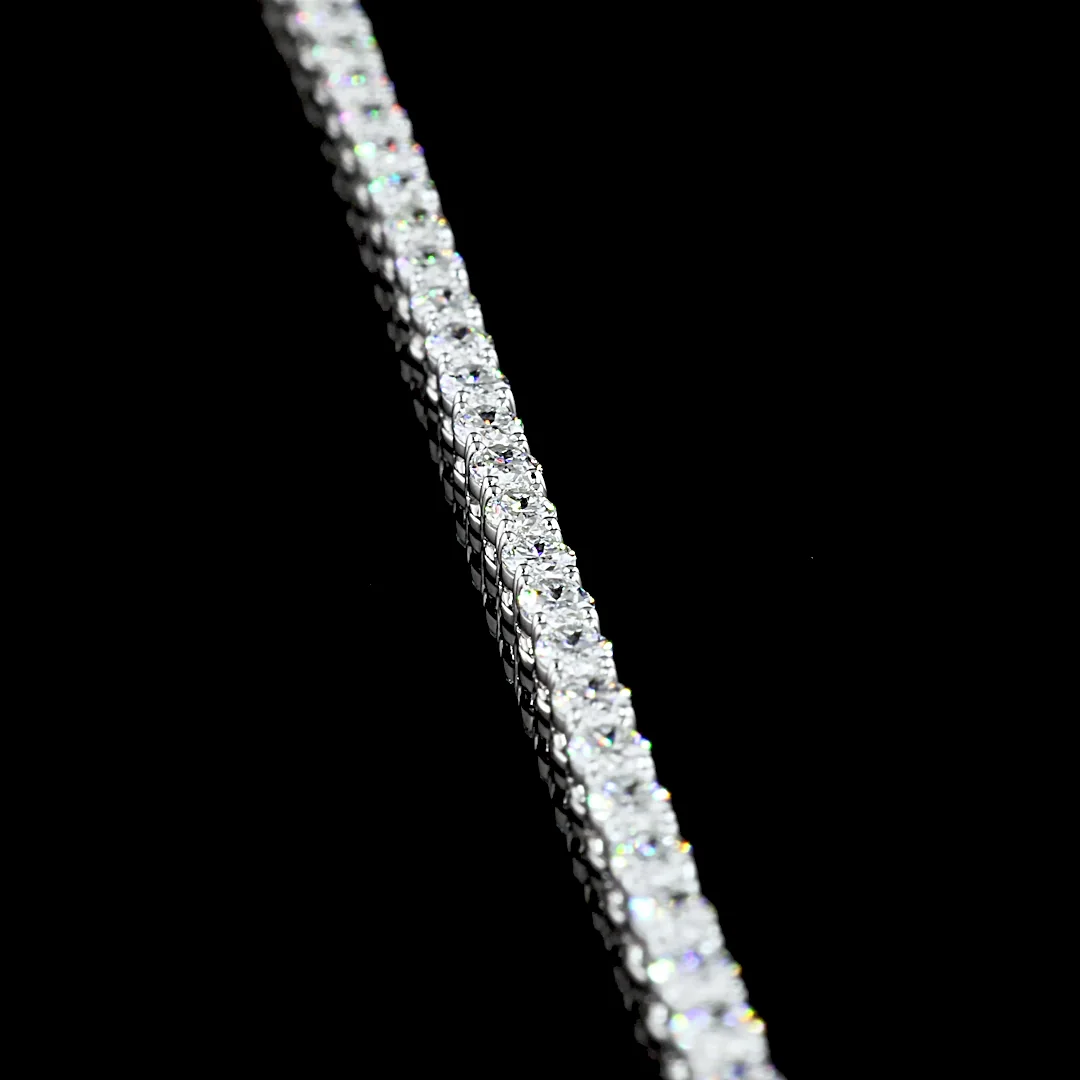 7.18 Cts 14k White Gold Oval Shape Tennis Necklace - Image 3