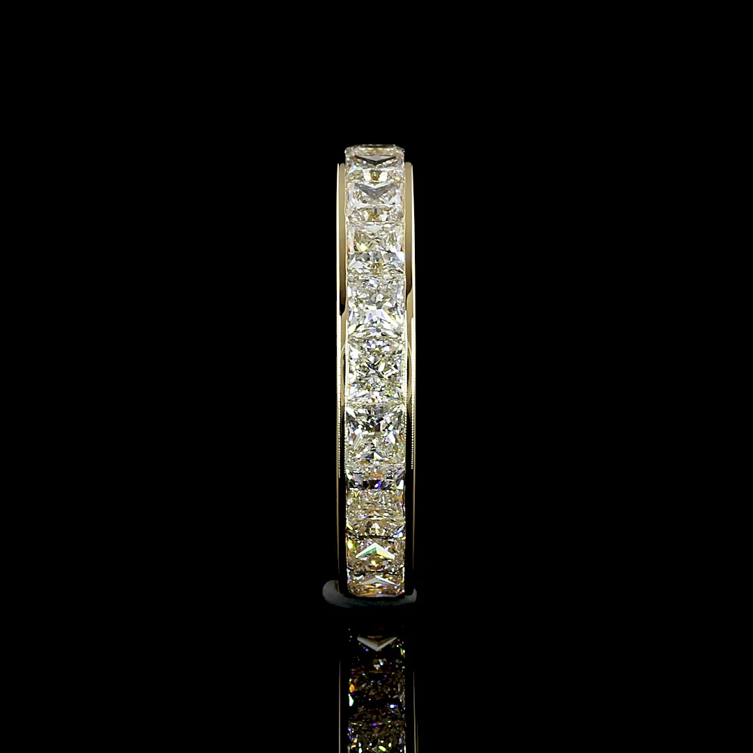 3.15 Cts 14k Yellow Gold Princess Shape Eternity Band Eternity Band - Image 3