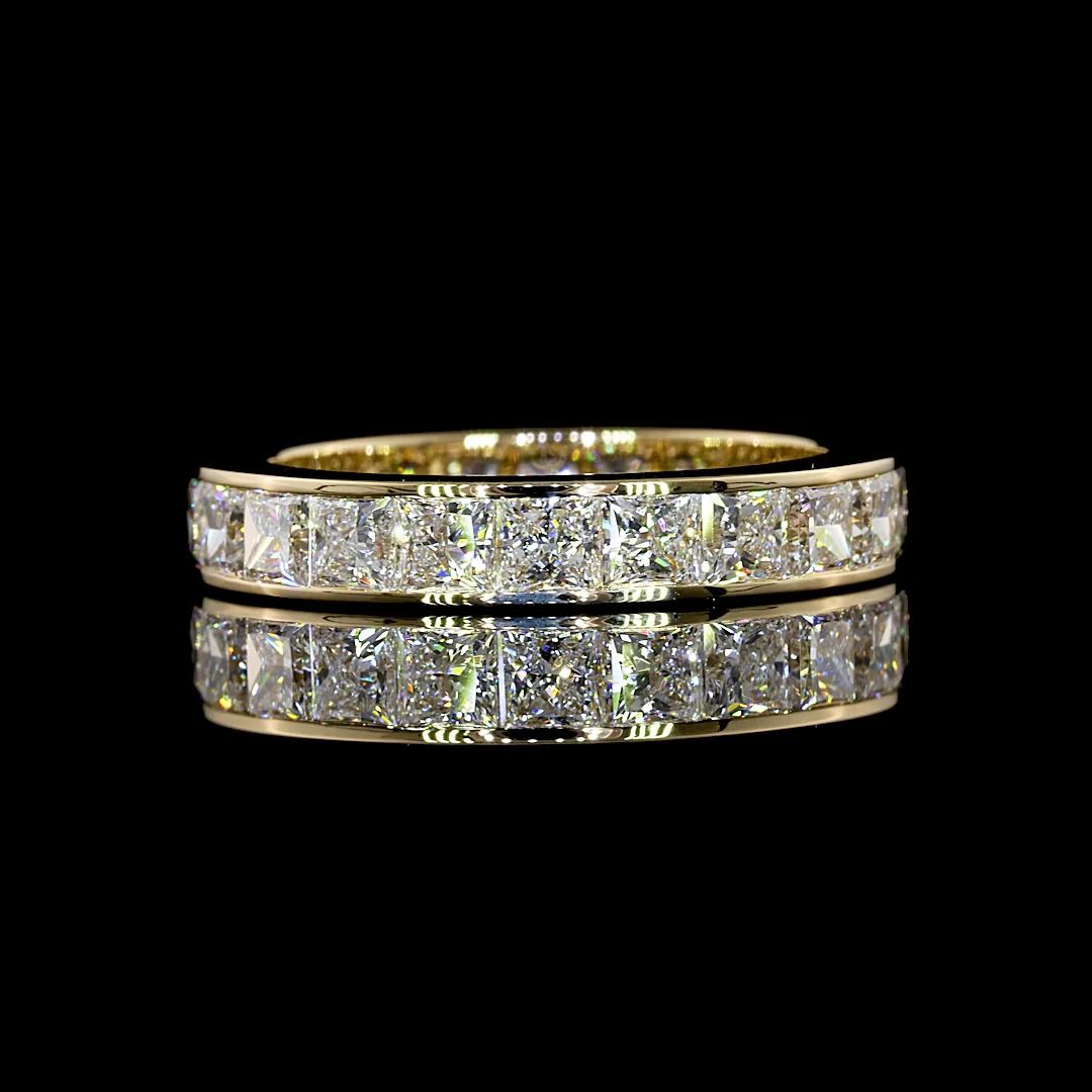 3.15 Cts 14k Yellow Gold Princess Shape Eternity Band Eternity Band - Video