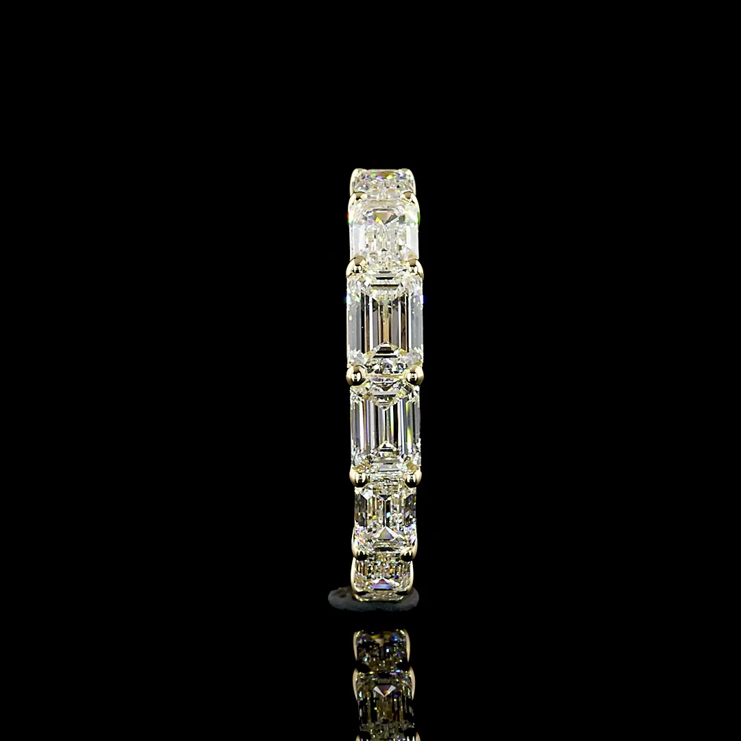 2.76 Cts 14k Yellow Gold Emerald Shape Eternity Band Eternity Band - Image 3