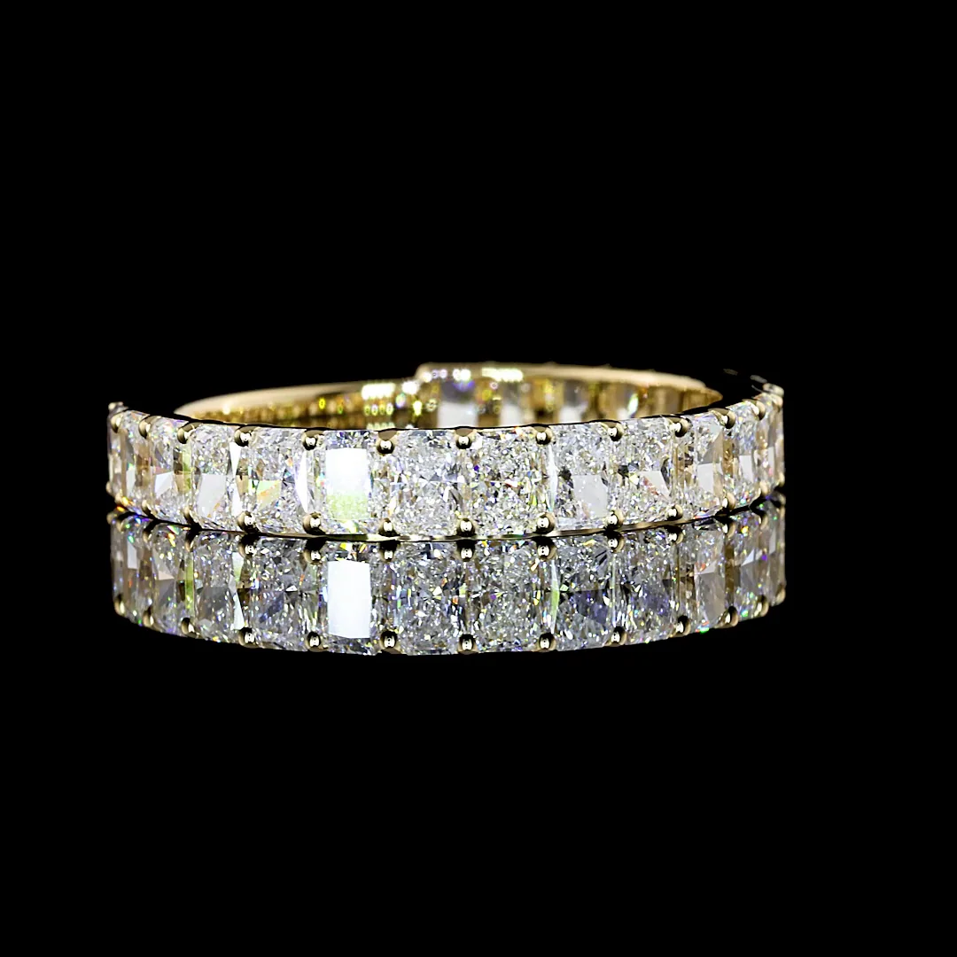 1.76 Cts 14k Yellow Gold Radiant Shape 3/4 Band Eternity Band - Video