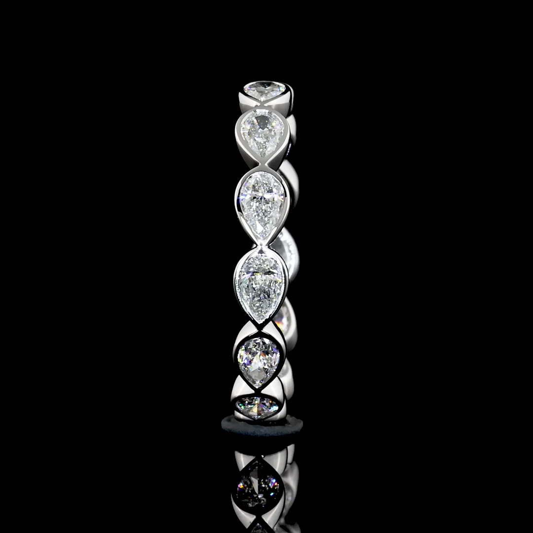 1.19 Cts 14k White Gold Pear Shape Eternity Band Eternity Band - Image 4