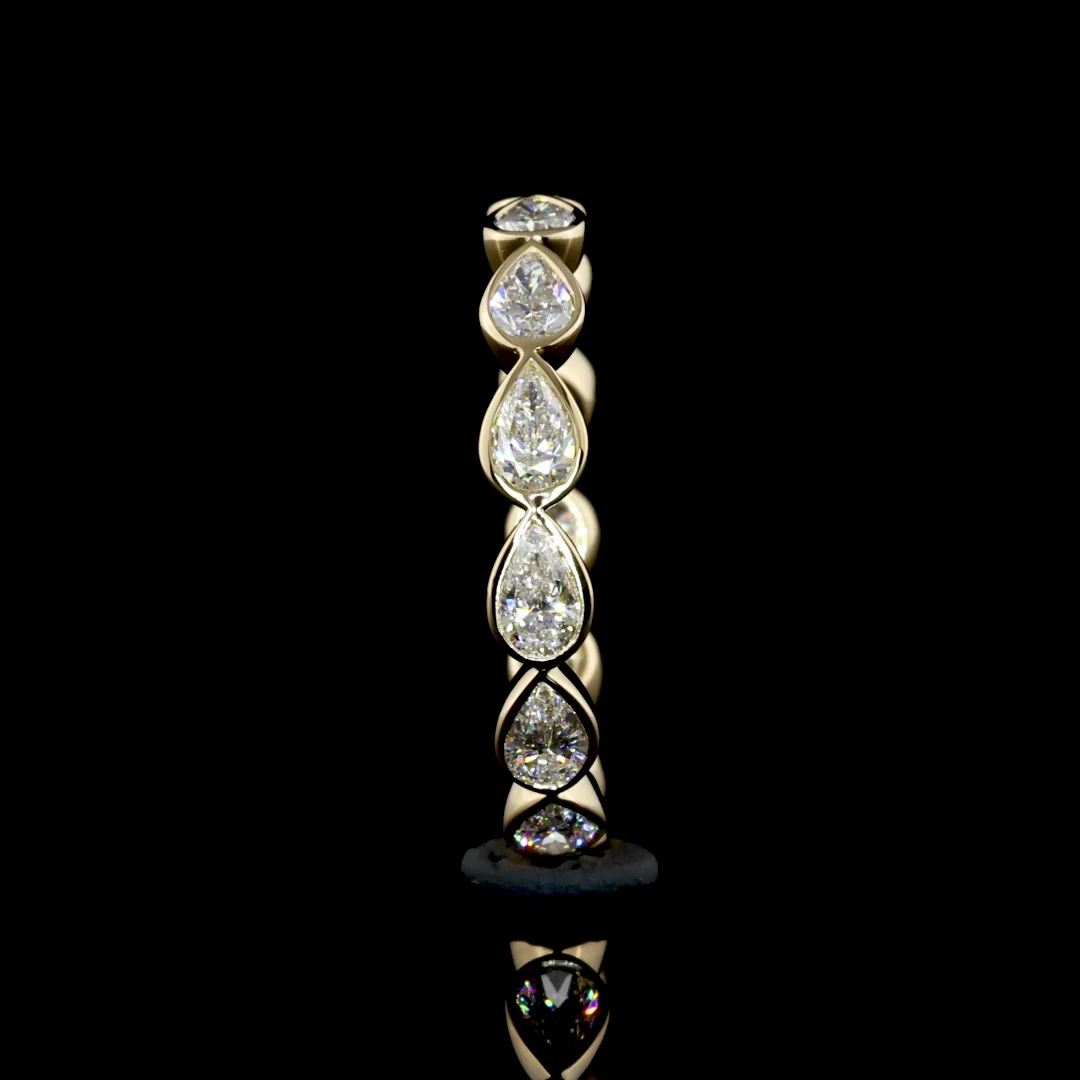 1.21 Cts 14k Yellow Gold Pear Shape Eternity Band Eternity Band - Image 4