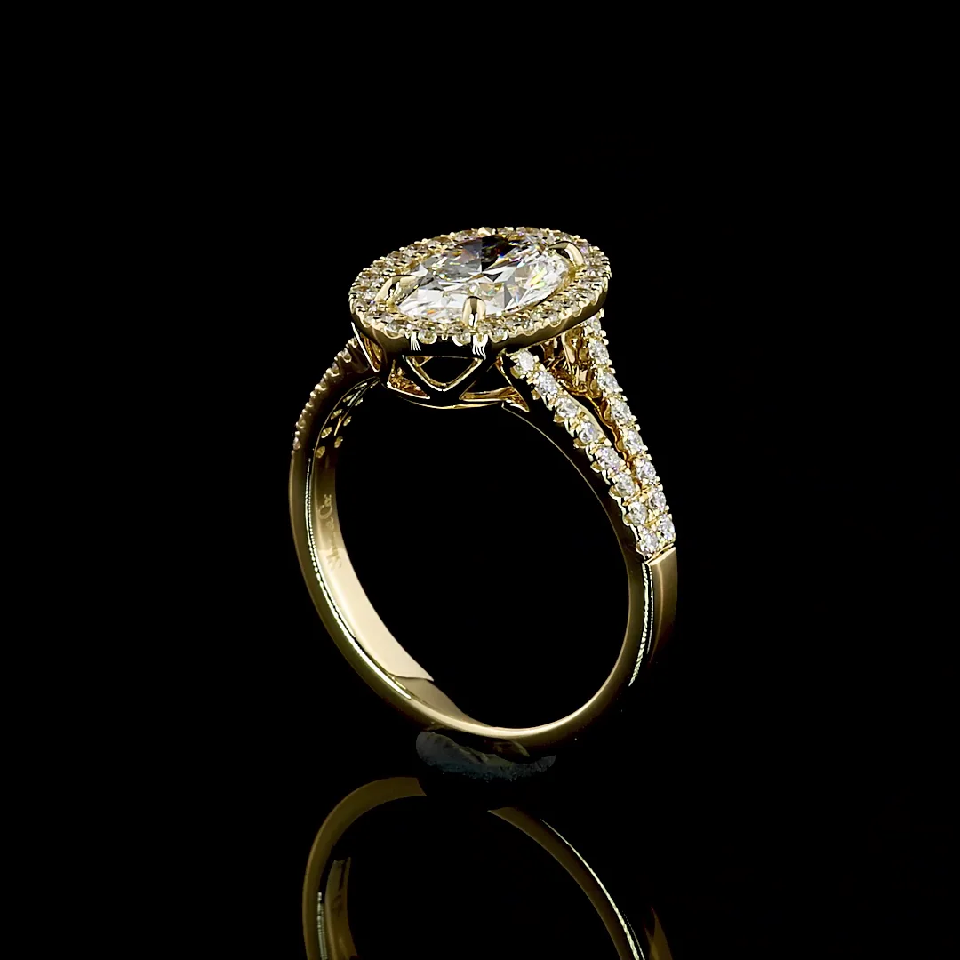 2.02 Cts 14k Yellow Gold Oval Shape Split Shank Ring - Image 3