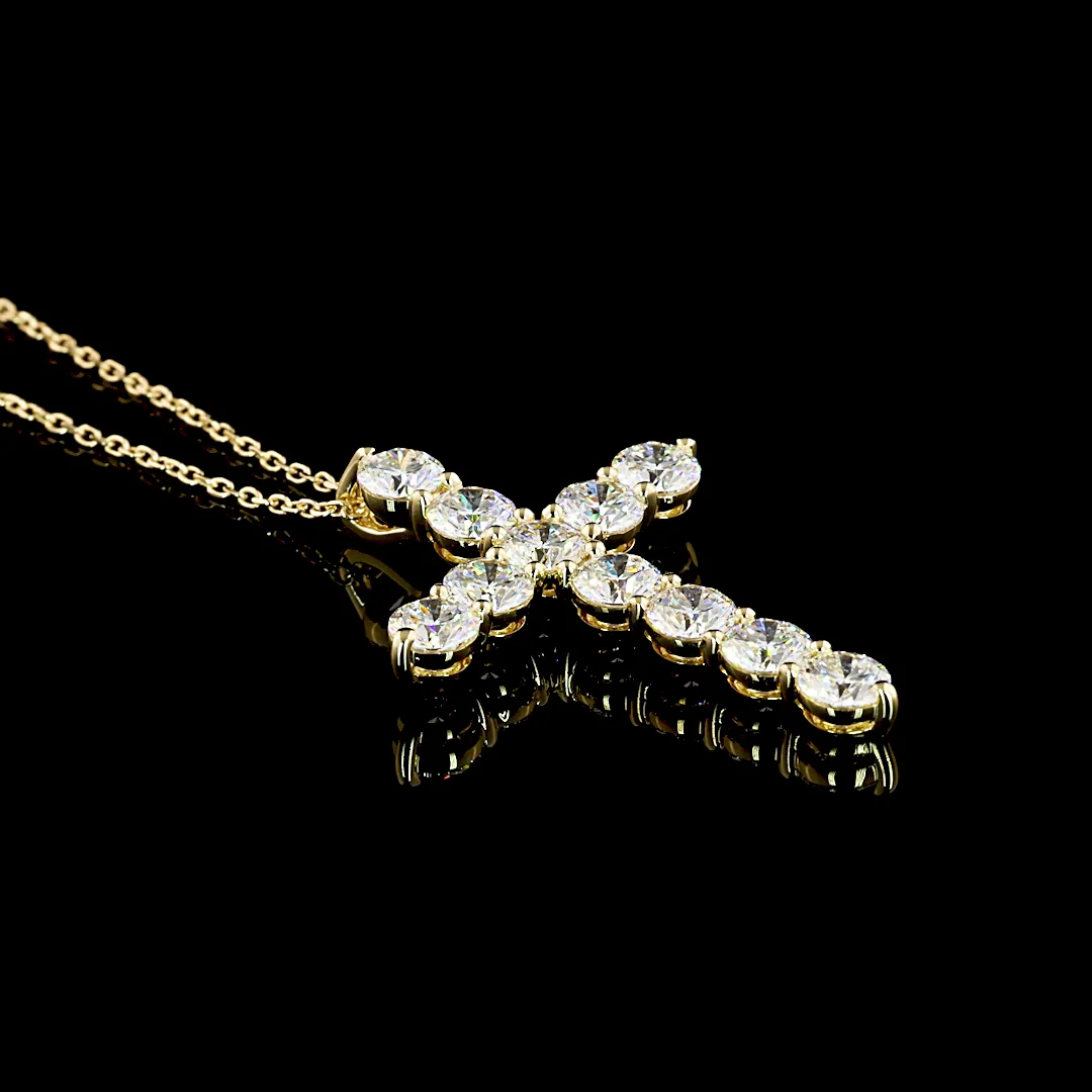 4.1 Cts 14k Yellow Gold Round Shape Symbol Pendant - Image 3