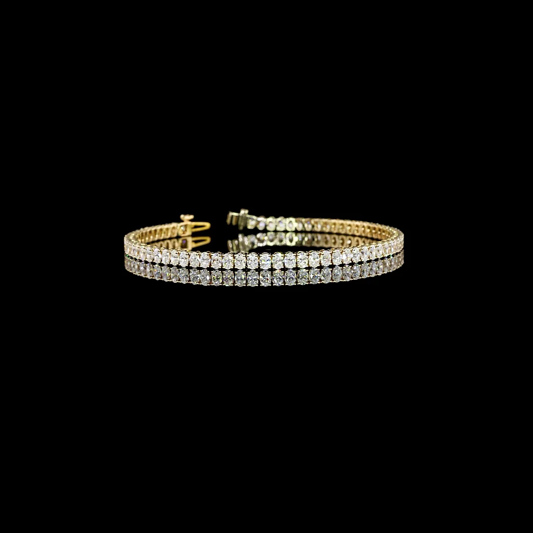 4.96 Cts 14k Yellow Gold Oval Shape Tennis Bracelet - Video