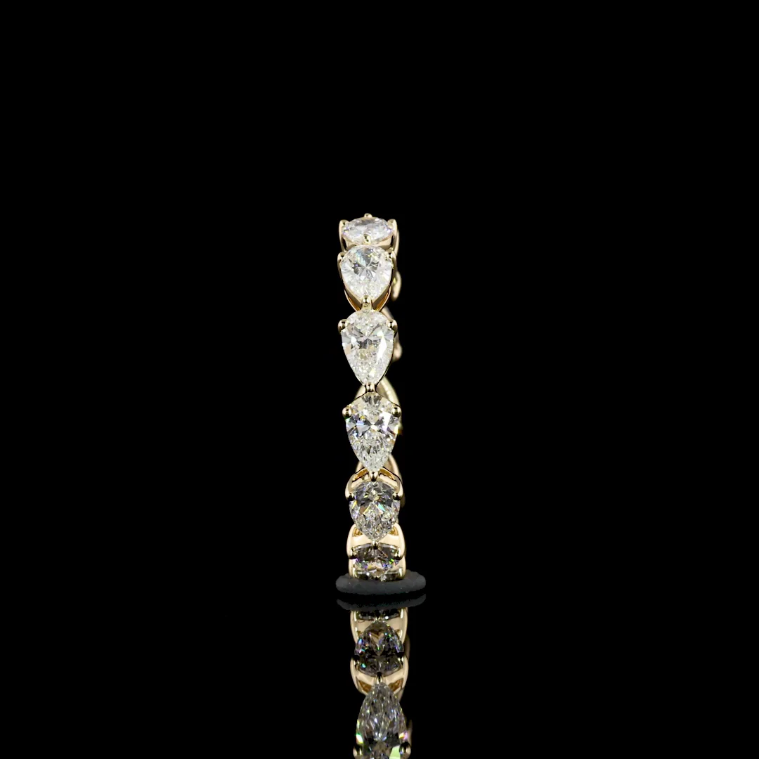 2.02 Cts 18k Yellow Gold Pear Shape Eternity Band Eternity Band - Image 4