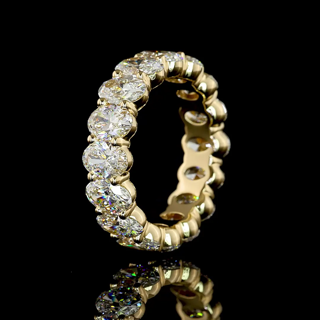 5.12 Cts 14k Yellow Gold Oval Shape Eternity Band Eternity Band - Image 4