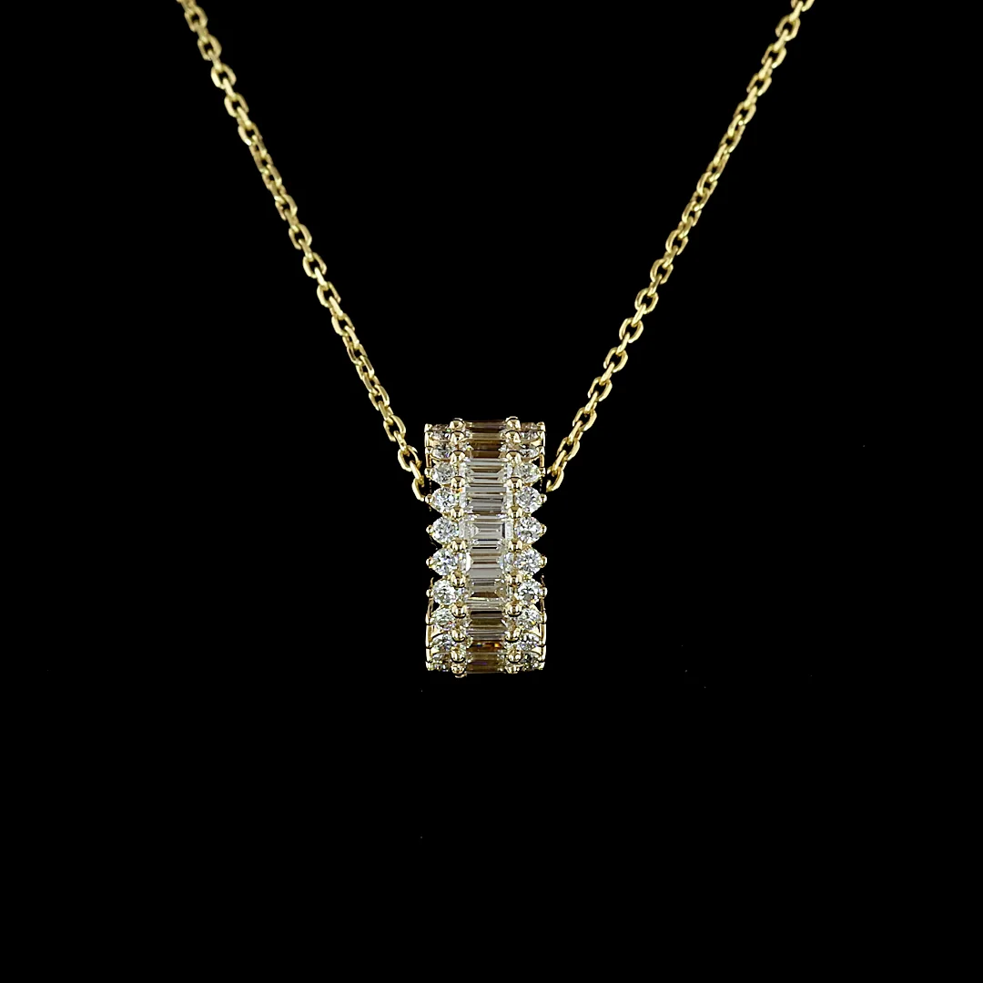 1.25 Cts 14k Yellow Gold Mix Shape Pendant Pendant - Image 3
