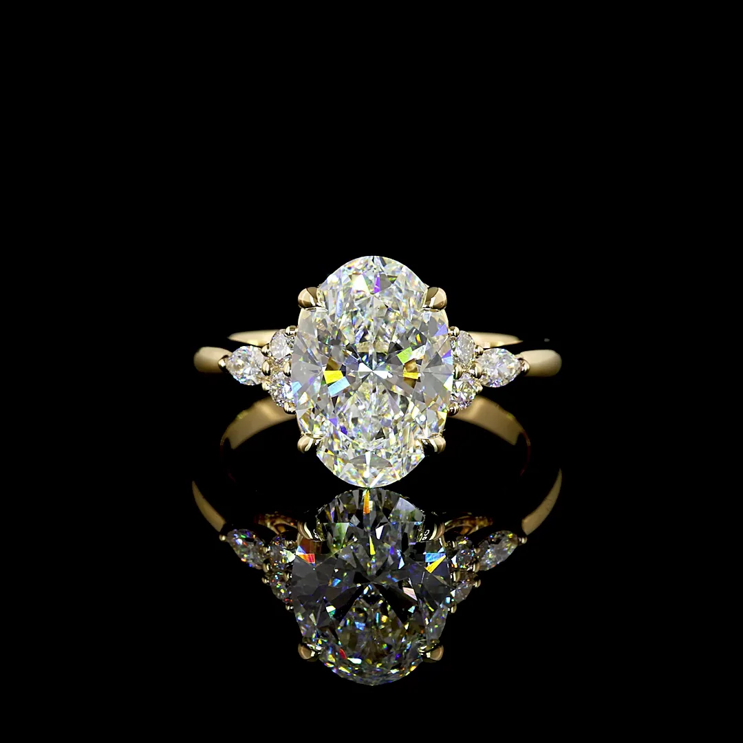 3.24 Cts 14k Yellow Gold Mix Shape Special Ring - Video