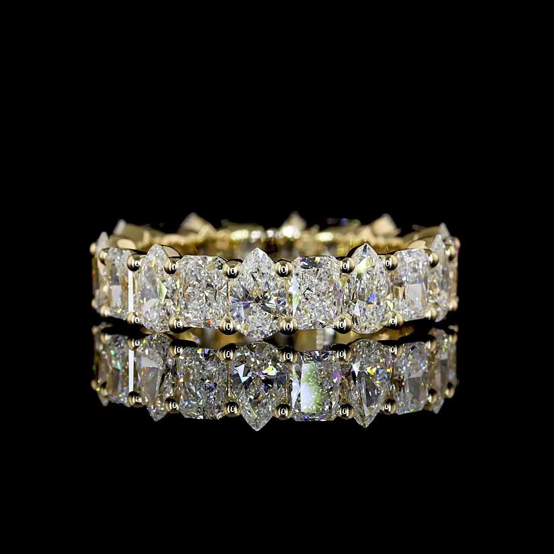2.93 Cts 14k Yellow Gold Mix Shape Eternity Band Eternity Band - Video