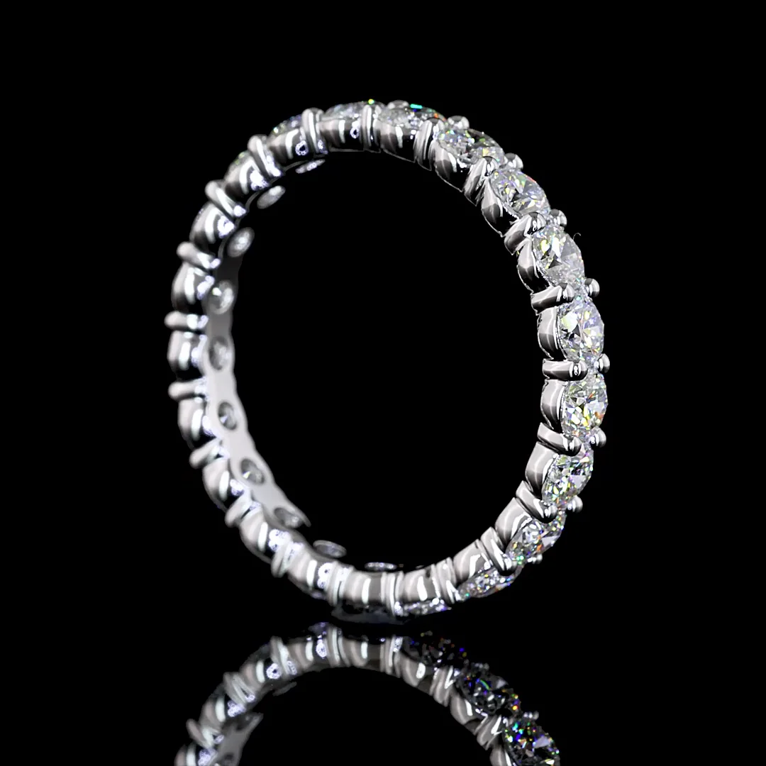 1.85 Cts 14k White Gold Round Shape Eternity Band Eternity Band - Image 2