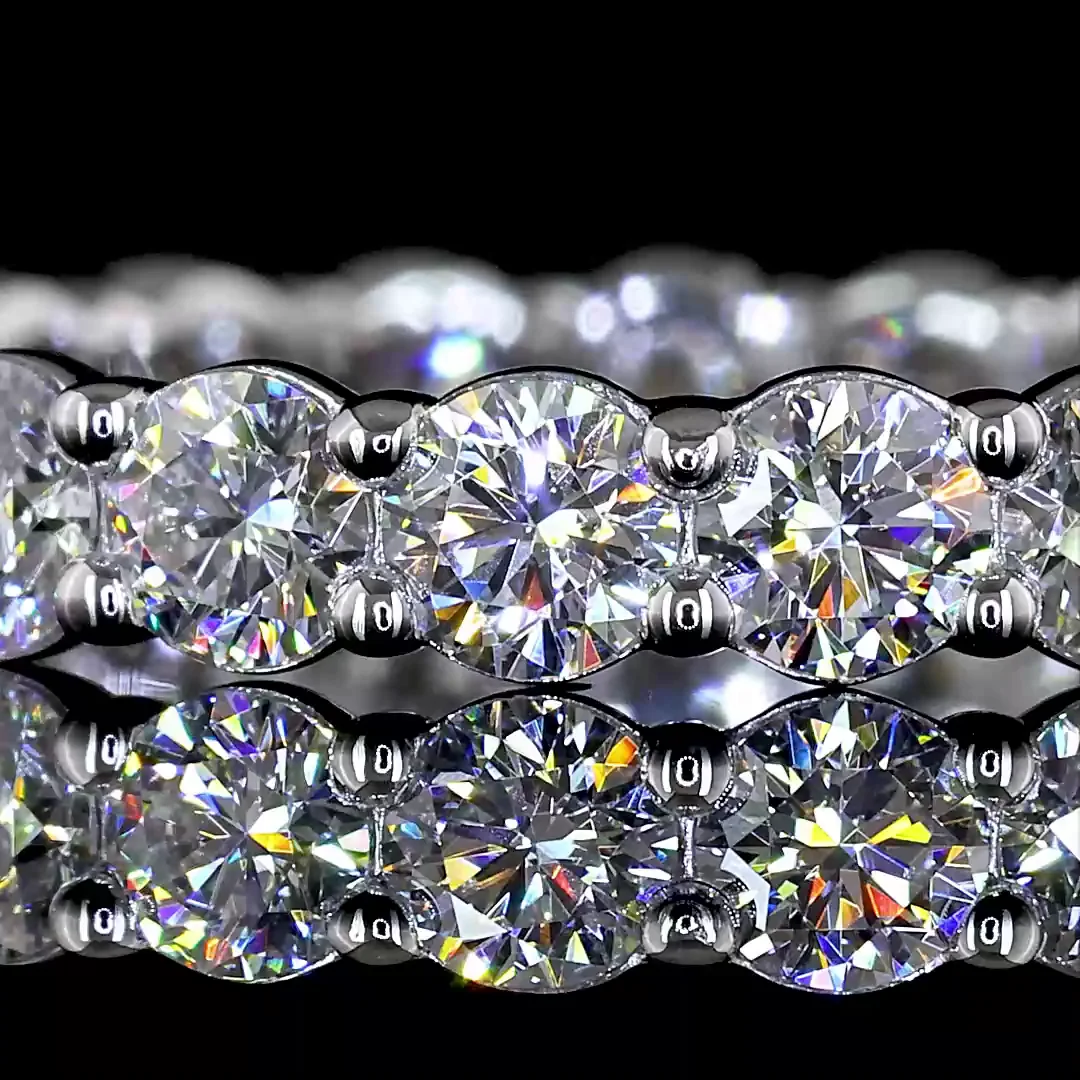 1.85 Cts 14k White Gold Round Shape Eternity Band Eternity Band - Image 3