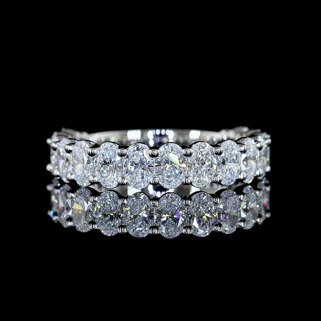 1.59 Cts Platinum Oval Shape 3/4 Band Eternity Band - Video