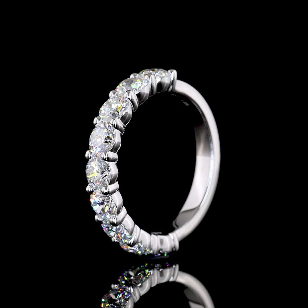 1.99 Cts 14k White Gold Round Shape Half Eternity Eternity Band - Image 4