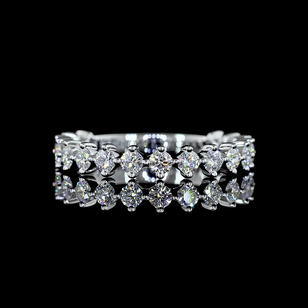 0.68 Cts 14k White Gold Round Shape 3/4 Band Eternity Band - Video