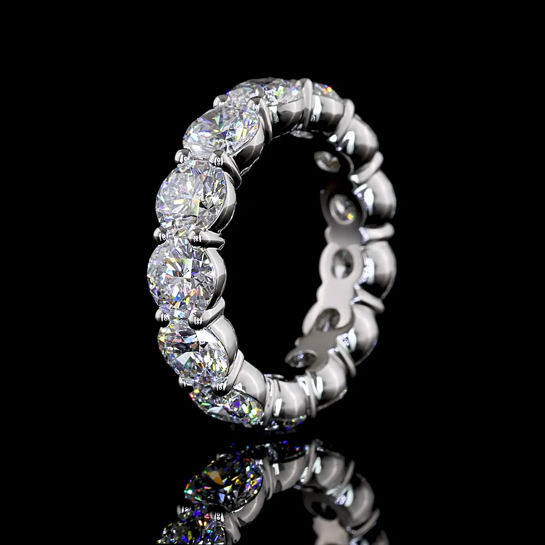 4.38 Cts Platinum Round Shape Eternity Band Eternity Band - Image 4