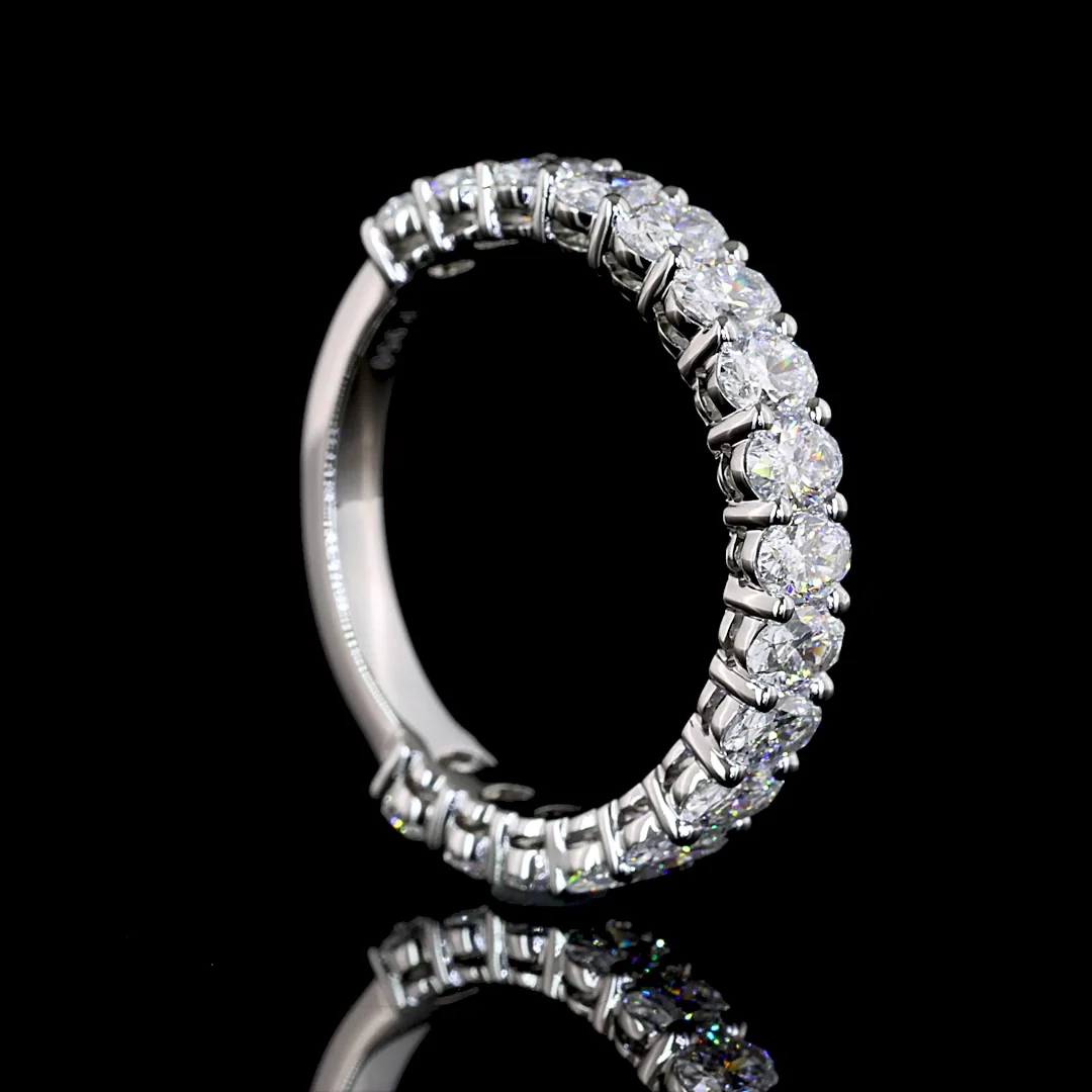1.9 Cts Platinum Oval Shape 3/4 Band Eternity Band - Image 2