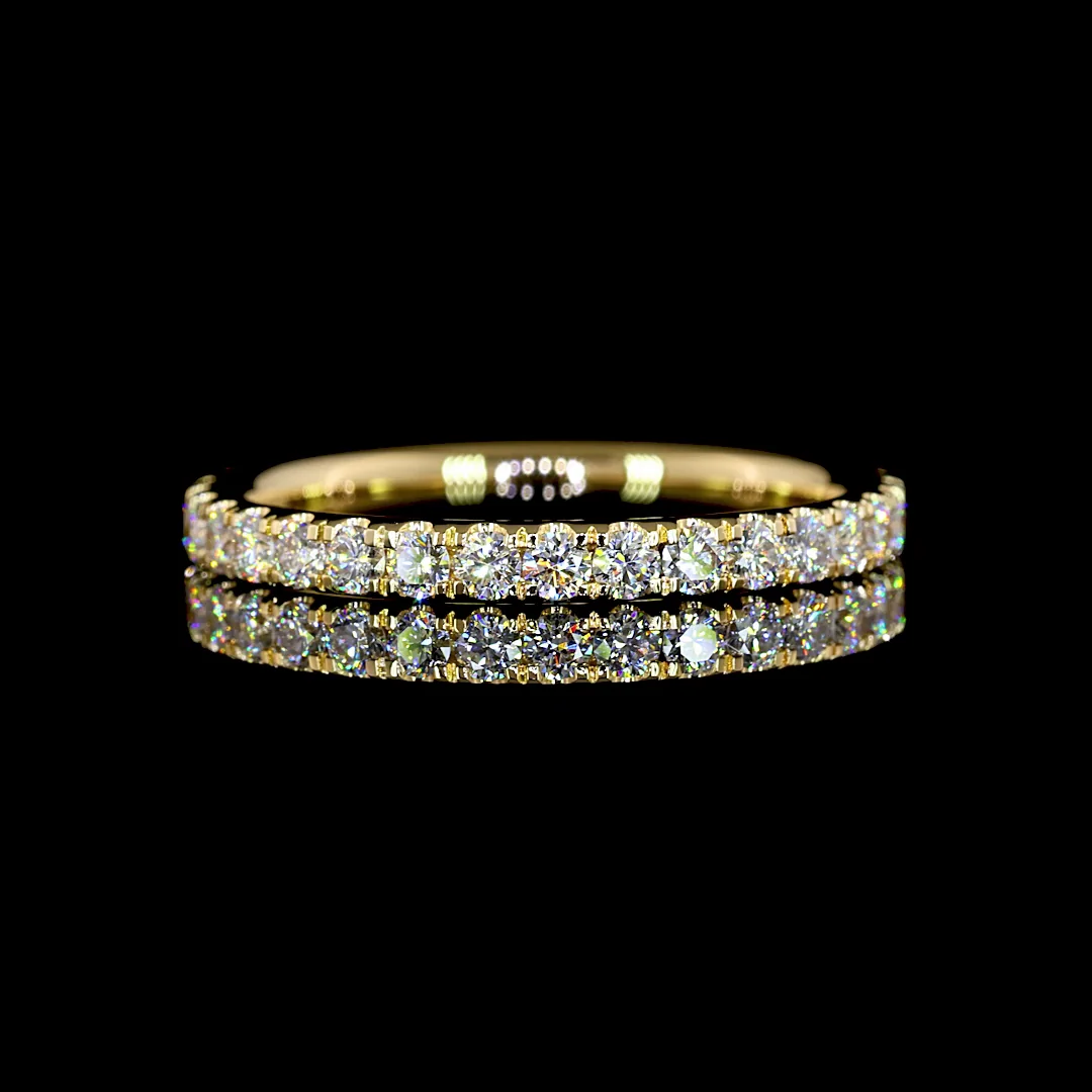 0.8 Cts 18k Yellow Gold Round Shape Eternity Band Eternity Band - Video