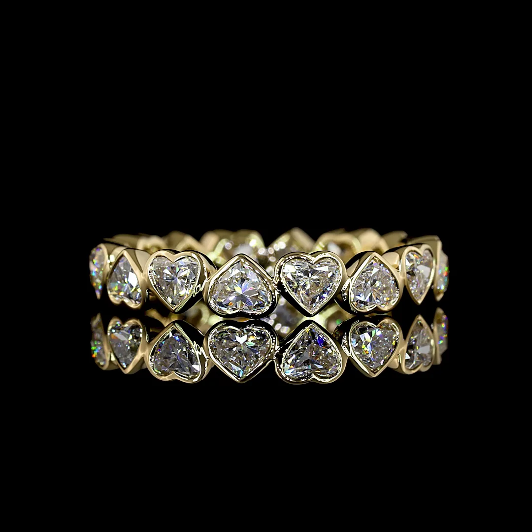 2.23 Cts 14k Yellow Gold Heart Shape Eternity Band Eternity Band - Video