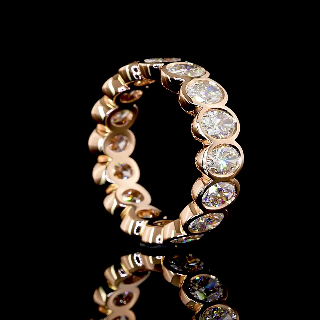 2.77 Cts 14k Rose Gold Oval Shape Eternity Band Eternity Band - Image 2
