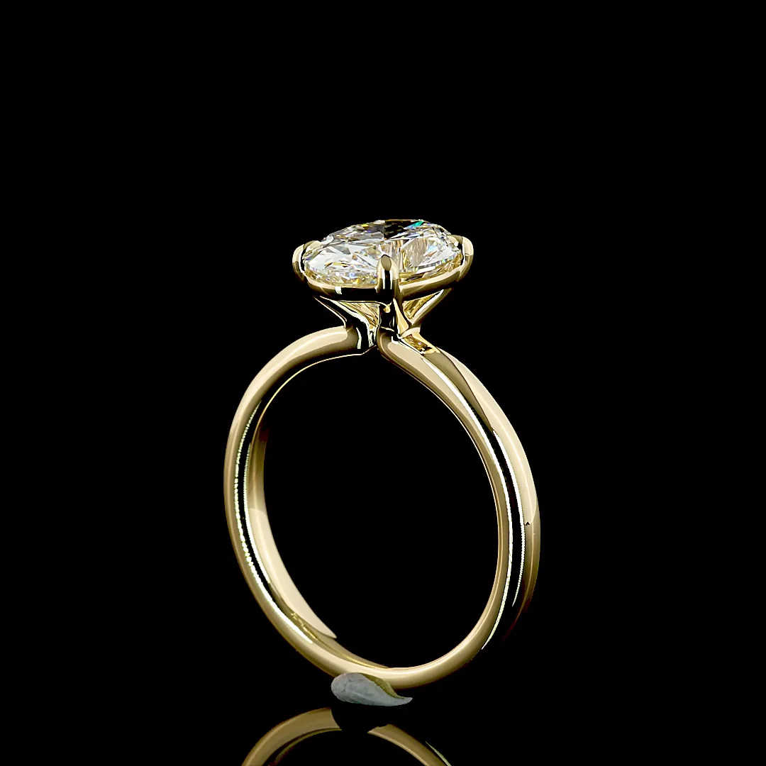 2.08 Cts 14k Yellow Gold Oval Shape Solitaire Ring - Image 2
