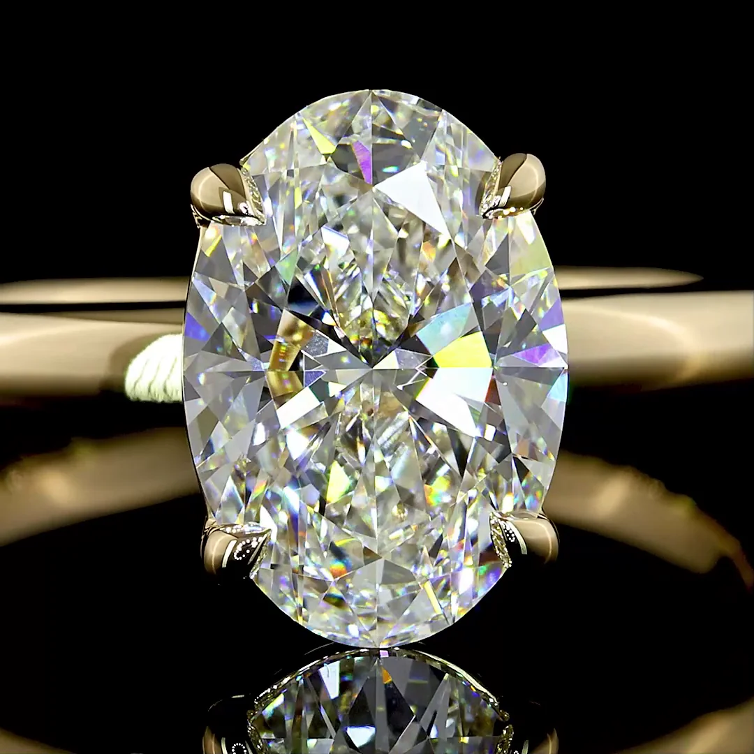 2.08 Cts 14k Yellow Gold Oval Shape Solitaire Ring - Image 3