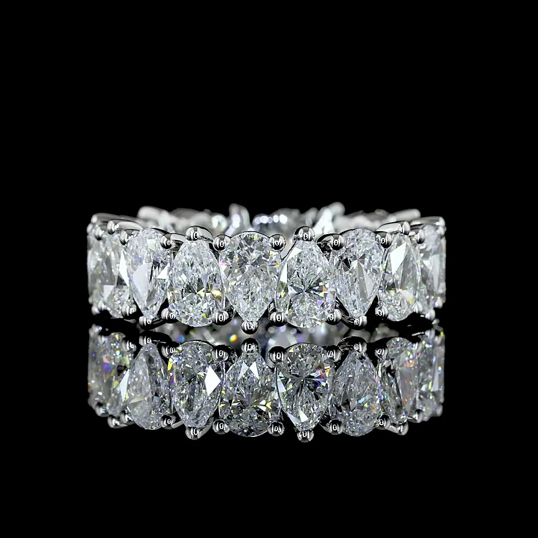 4.56 Cts Platinum Pear Shape Eternity Band Eternity Band - Video