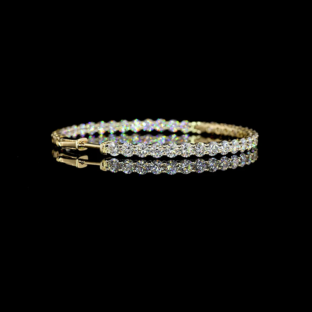 6.97 Cts 14k Yellow Gold Round Shape Hoops Earring - Image 2