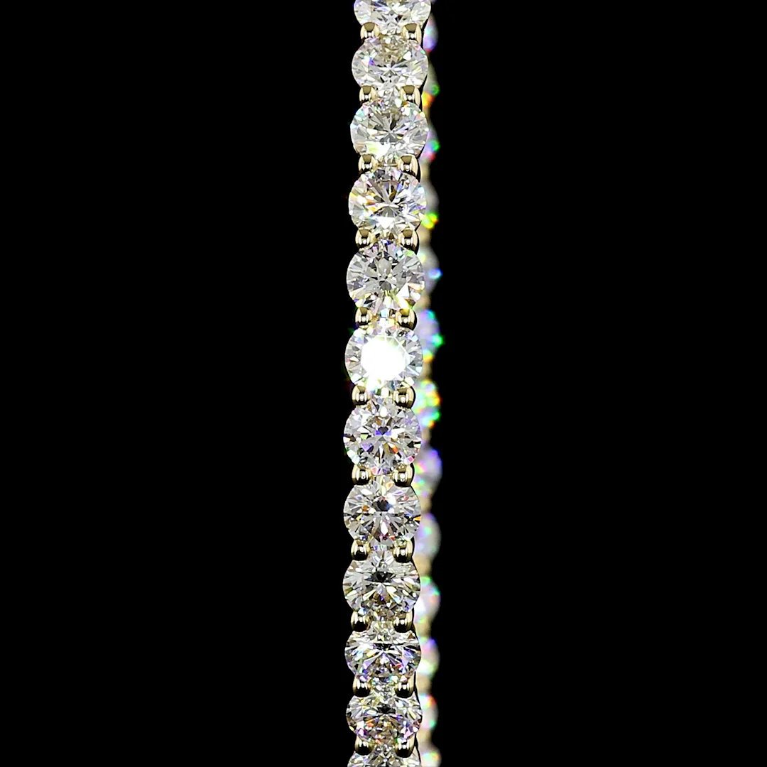 6.97 Cts 14k Yellow Gold Round Shape Hoops Earring - Image 3