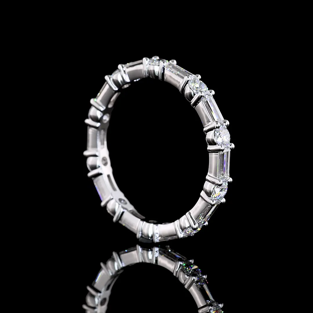 1.95 Cts 14k White Gold Mix Shape Eternity Band Eternity Band - Image 2