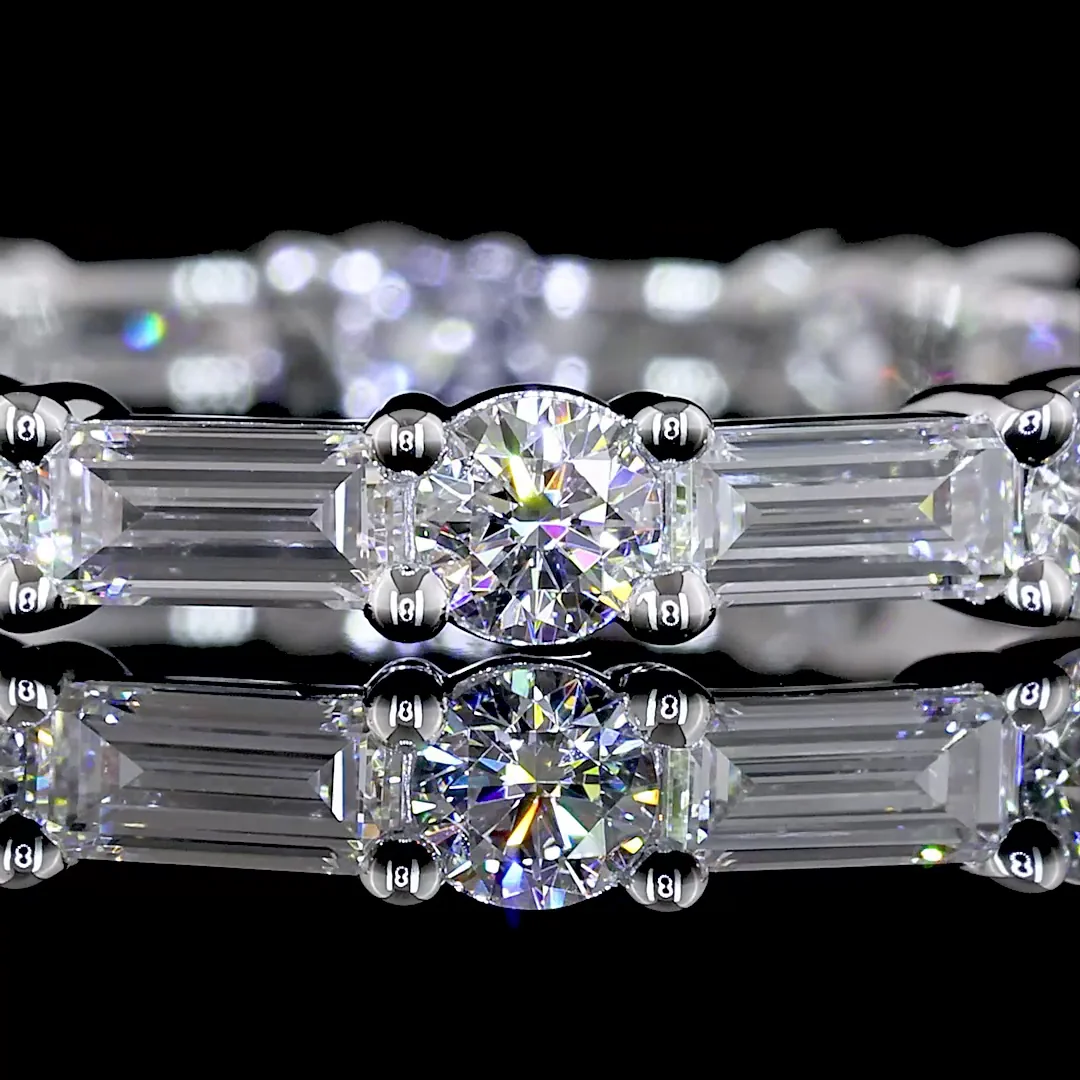 1.95 Cts 14k White Gold Mix Shape Eternity Band Eternity Band - Image 3