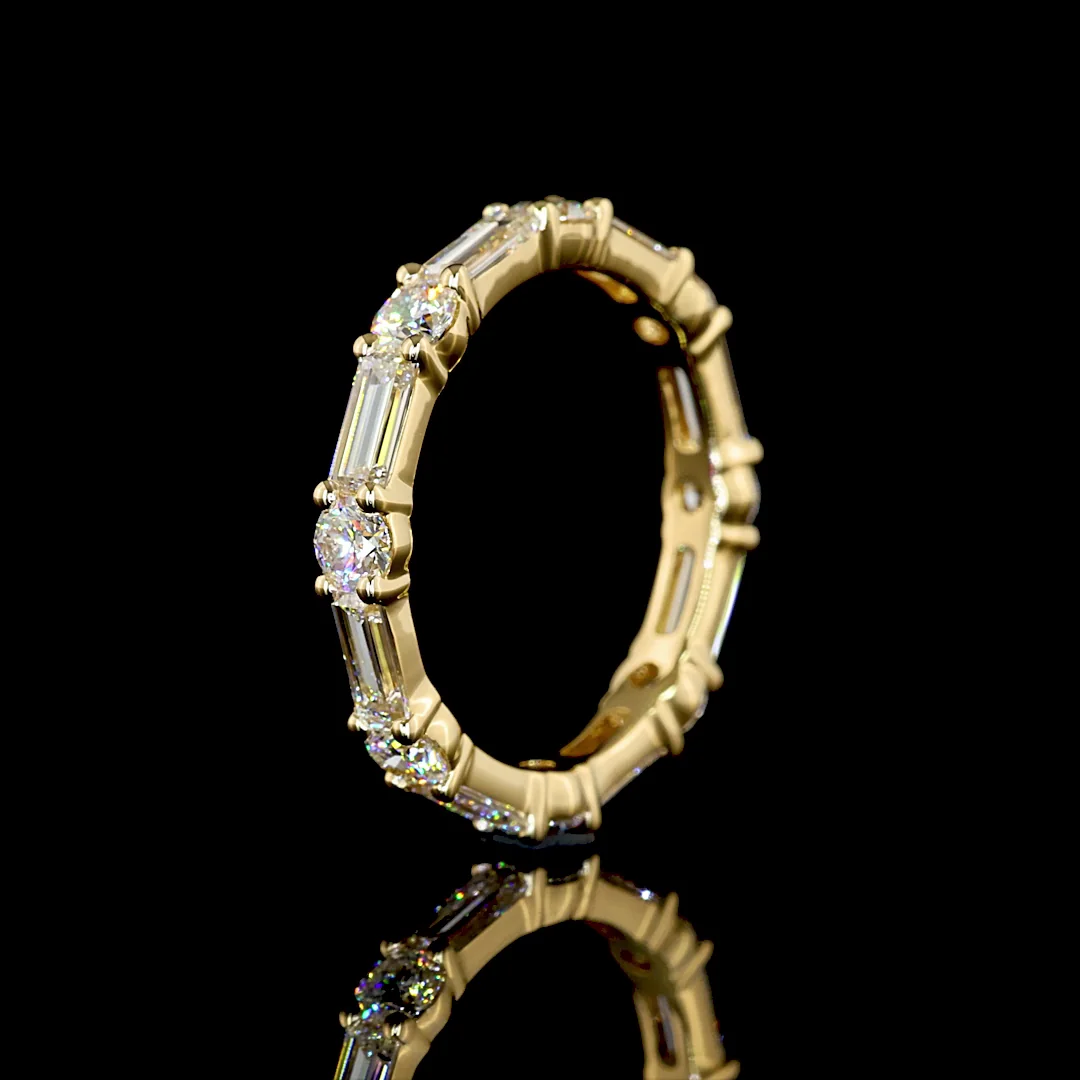 1.54 Cts 18k Yellow Gold Mix Shape Eternity Band Eternity Band - Image 4