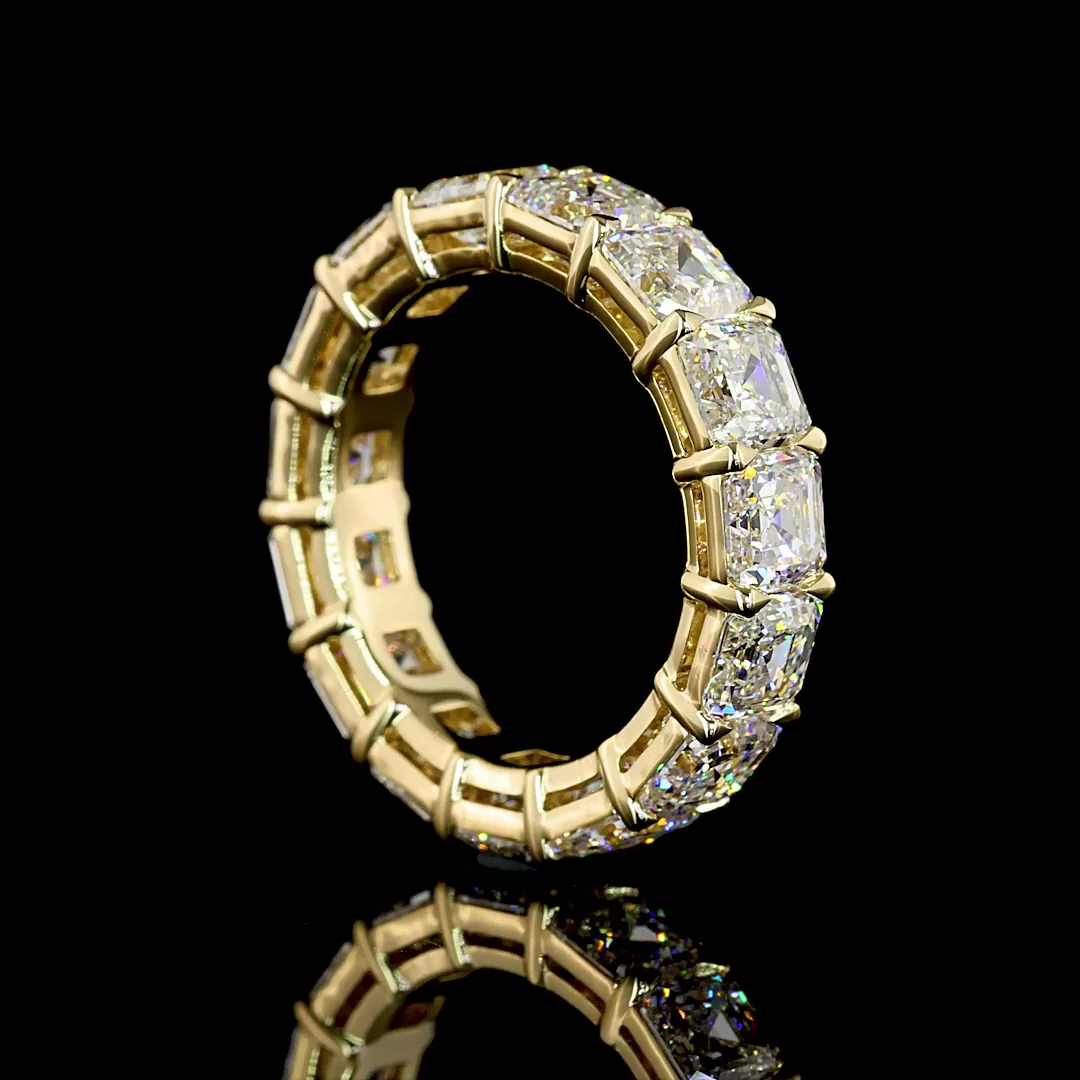 7.96 Cts 14k Yellow Gold Asscher Shape Eternity Band Eternity Band - Image 2