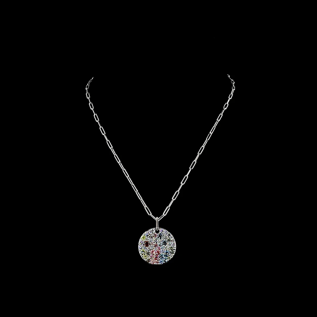 5.22 Cts 14k White Gold Round Shape Pendant Pendant - Video