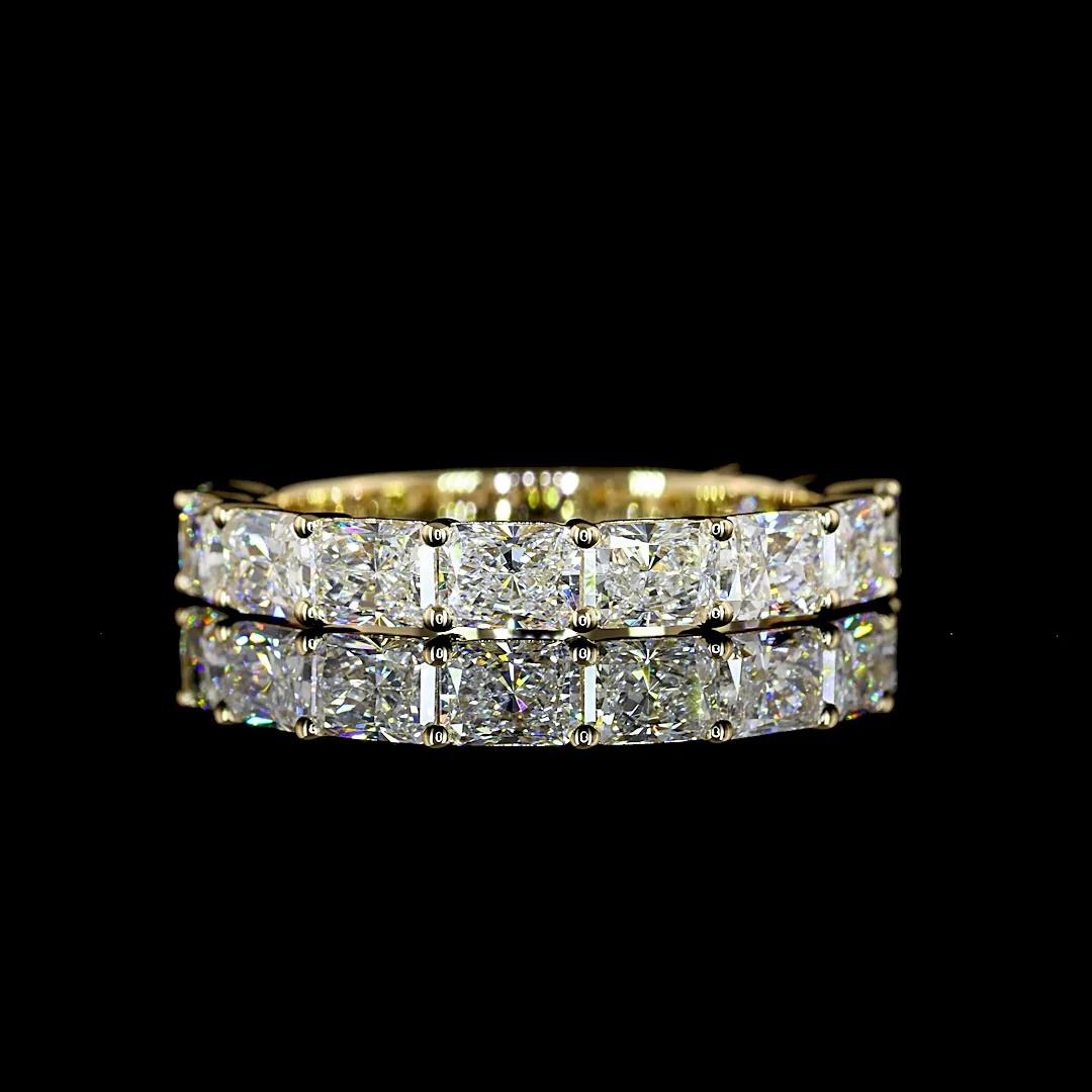 2.33 Cts 14k Yellow Gold Radiant Shape 3/4 Band Eternity Band - Video